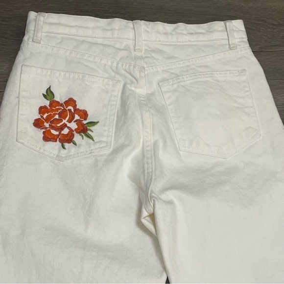 Reformation Cynthia High Rise Straight Flora Embroidered Jeans 28 NWT $198. - Picture 11 of 12
